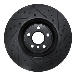 BMW 430I Brake Rotor (1) - Rear Left - R1 Concepts - Drilled & Slotted - Black - `16-`25